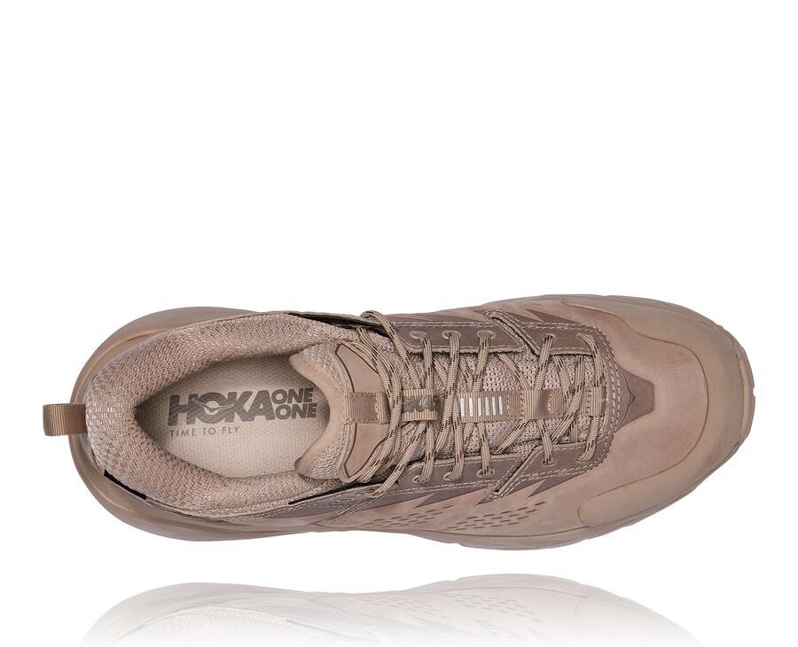 Tenis Trail Hoka One One Feminino Bege - Kaha Baixo Gore-Tex - 697-PRUOZN